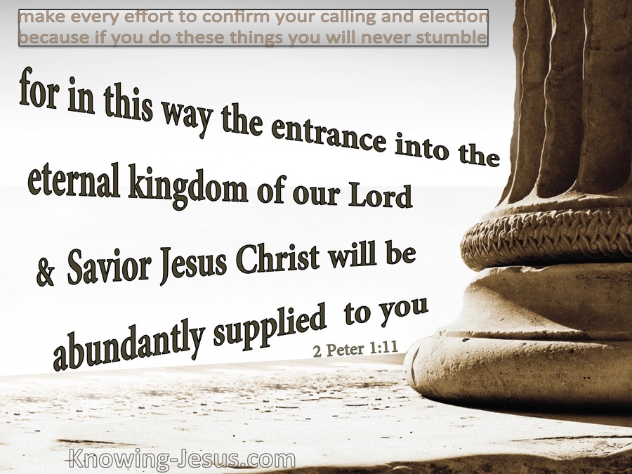 2 Peter 1:11 The Eternal Kingdom Abundantly Supplied (beige)
